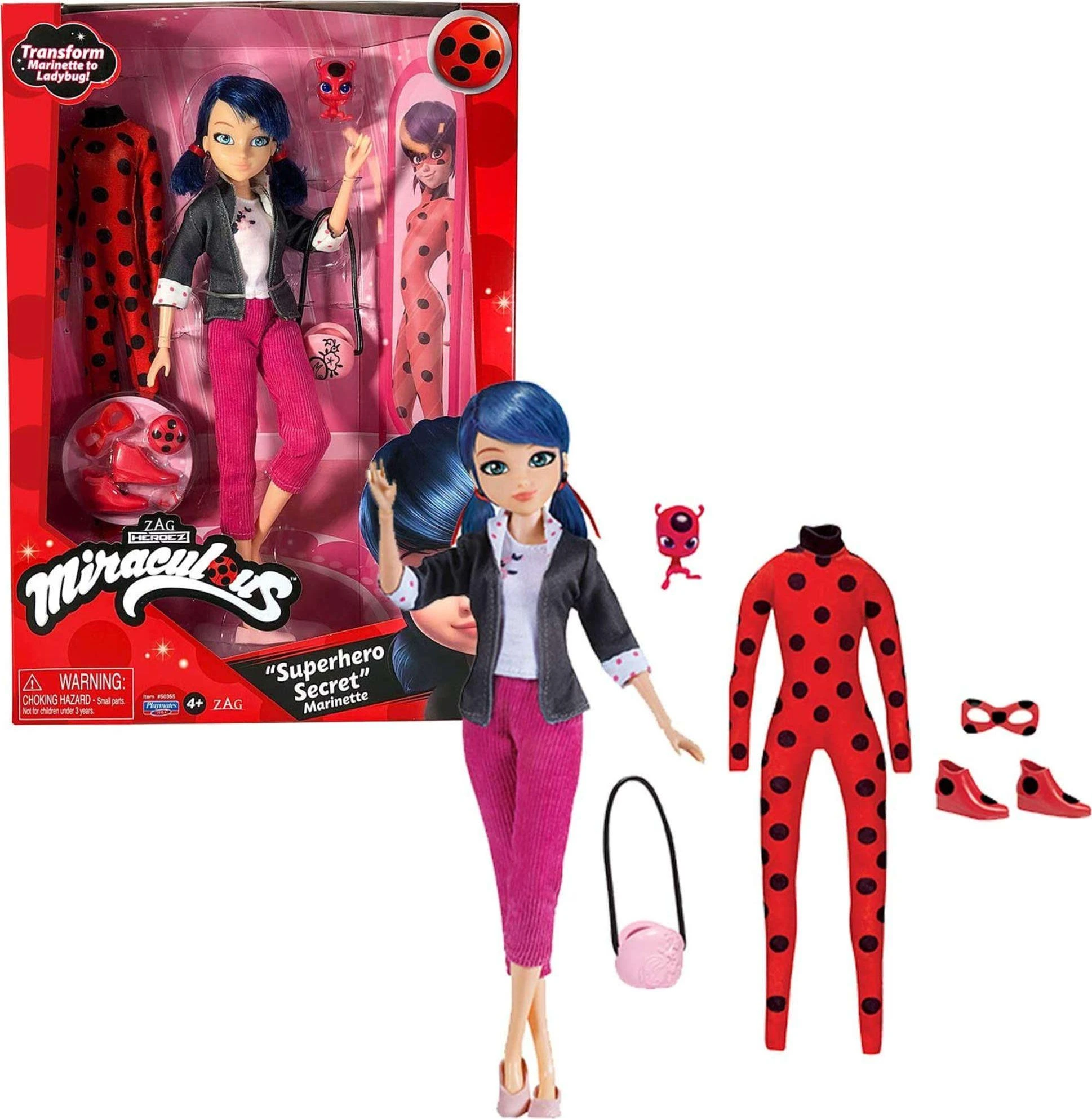MIRACULOUS lėlė su aksesuarais SUPER SECRET MARINETTE W/ LADYBUG OUTFIT, 50355