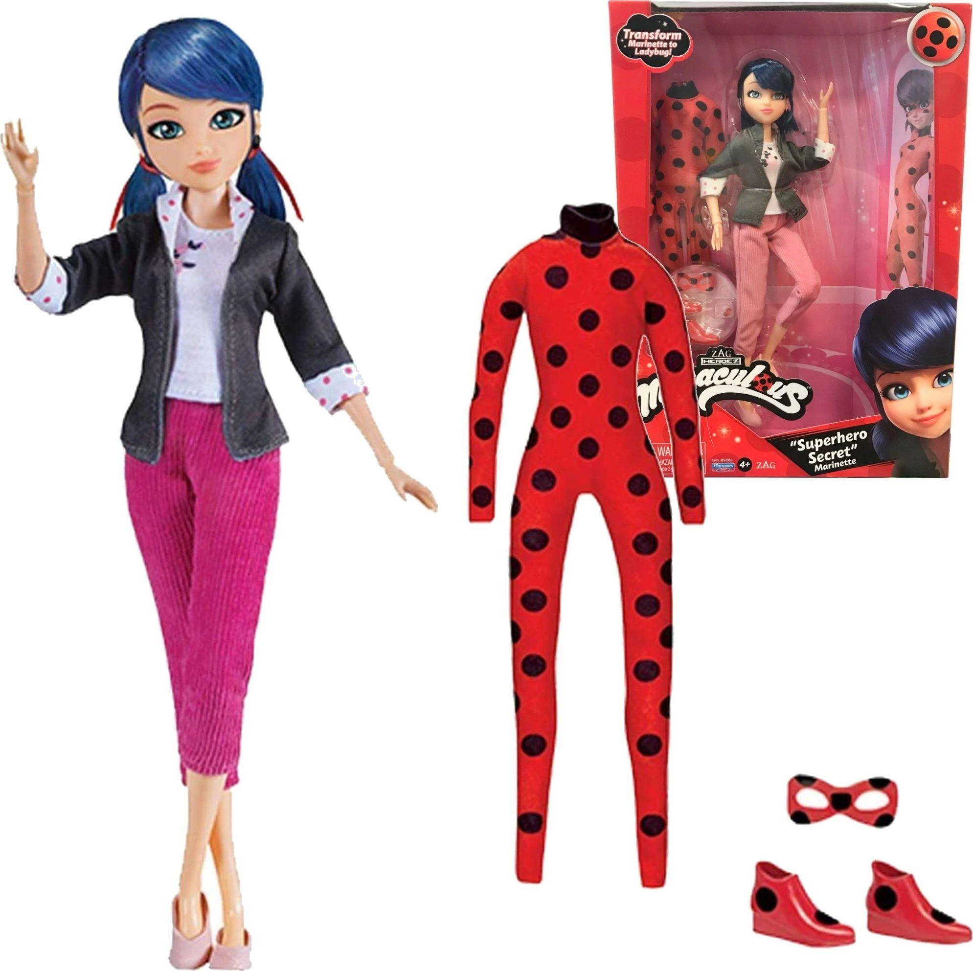 MIRACULOUS lėlė su aksesuarais SUPER SECRET MARINETTE W/ LADYBUG OUTFIT, 50355