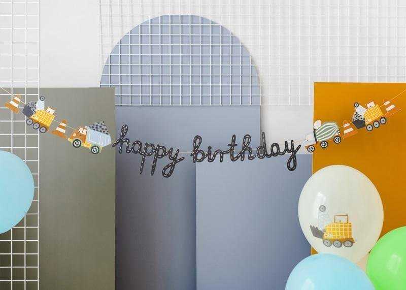 PartyDeco Girlianda Statybinės mašinos, 2m