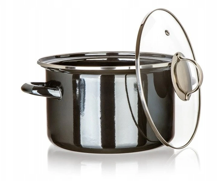 Banquet EMALINIS PUODAS 24cm 3,7L SU DANGIU BANKETAS METALINIS Juodas