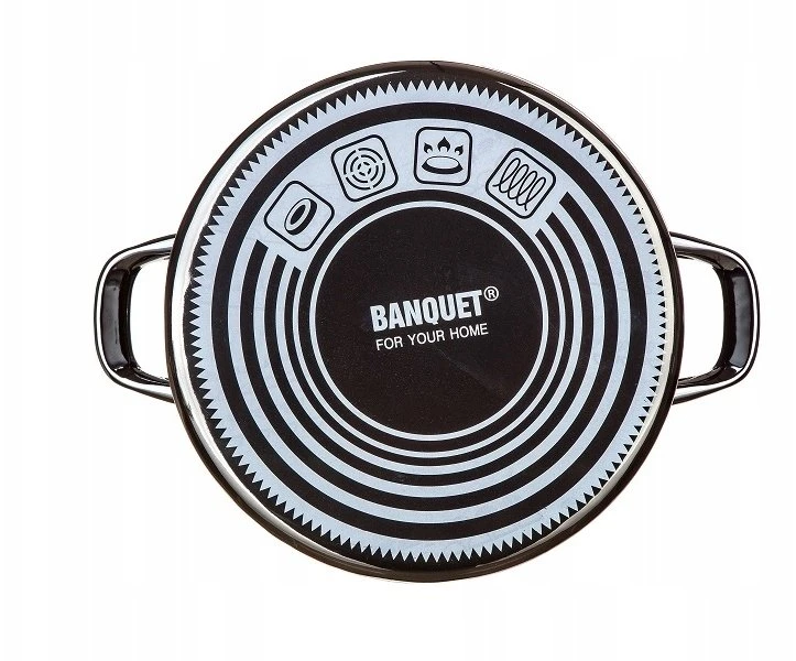 Banquet EMALINIS PUODAS 26cm 6L SU DANGIU BANKETAS METALINIS Juodas