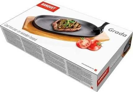 Banquet Ketaus keptuvė ovali su mediniu padėklu 23cm