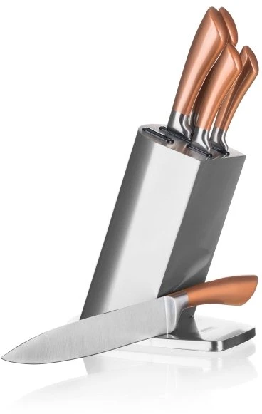 Banquet Peilių rinkinys Copper 5vnt su nerūdijančio plieno stovu