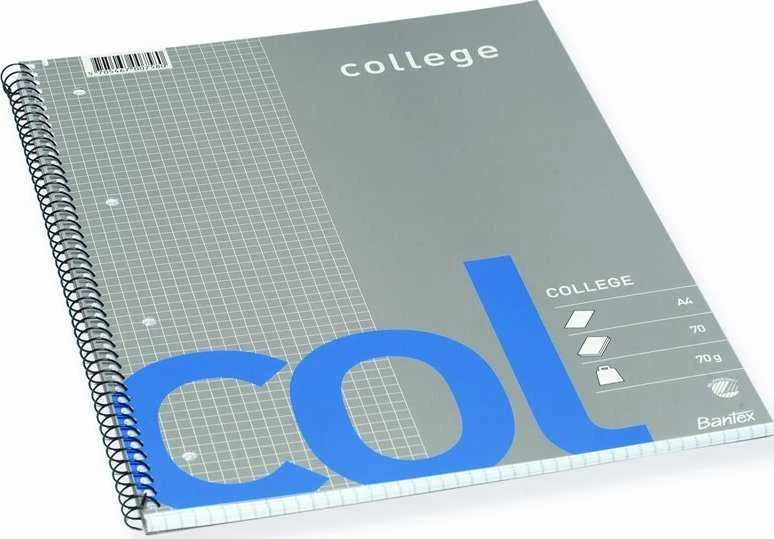 Sąsiuvinis su spirale Bantex COLLEGE, A4+, 70 lapų, langeliais