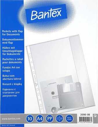 Laikiklis Bantex BANTEX DOKUMENTLOMME MED FLAP 0,13 MM, TRANSPARENT