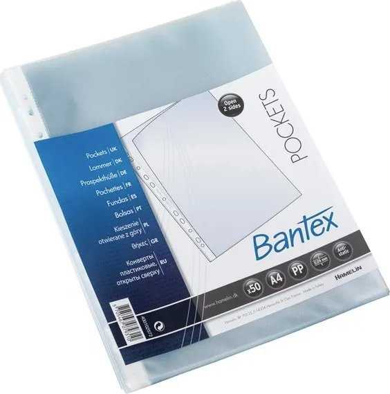Bantex BANTEX LOMME MED ÅBNING I TOP OG LANGS HULKANT 0,09 MM, TRANSPARENT