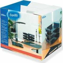 Bantex Brevbakkesæt Vision 3 bakker sort + 1 forkromet stativ