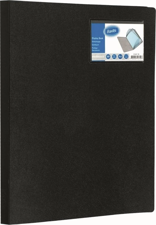 Bantex Demonstrationsmappe A4 med 20 lommer sort