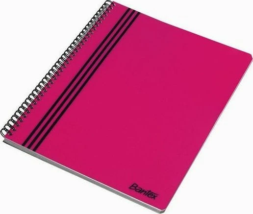 Bantex Notesbog a4 spiral pp svanemærket pink 80 ark 70 g