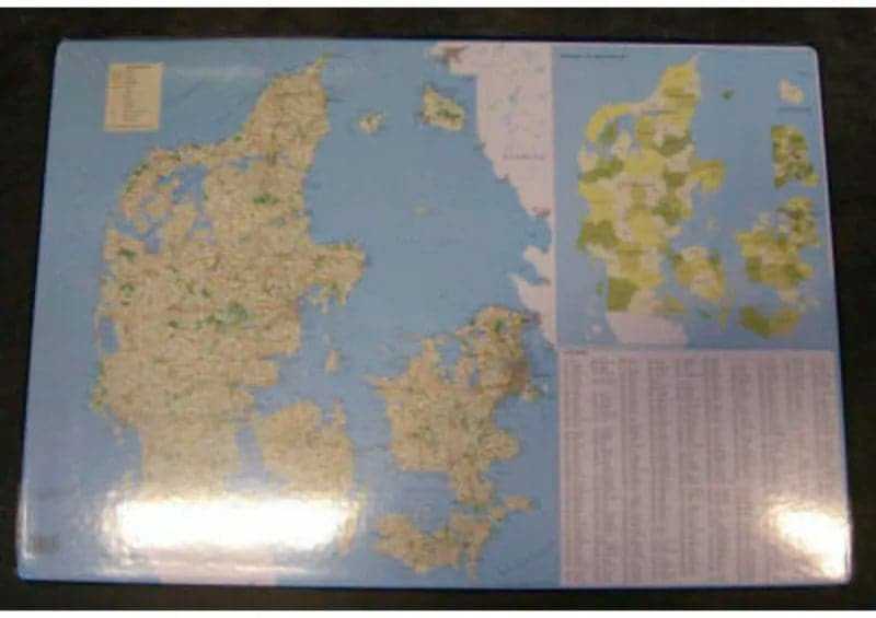 Bantex Bloknotas Danijos žemėlapis su pašto kodais 40x65cm 4155