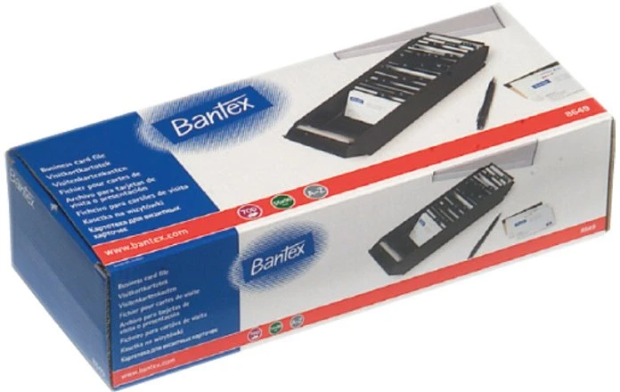 Bantex Vizitinių kortelių dėklas 600 kortelių, metalinis, su tamsintu dangteliu (100081000)
