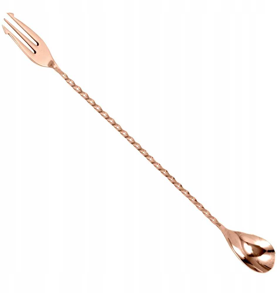 BAR PROFESSIONAL Barmeno šaukštas su šakute, 50 cm ilgio, varinis