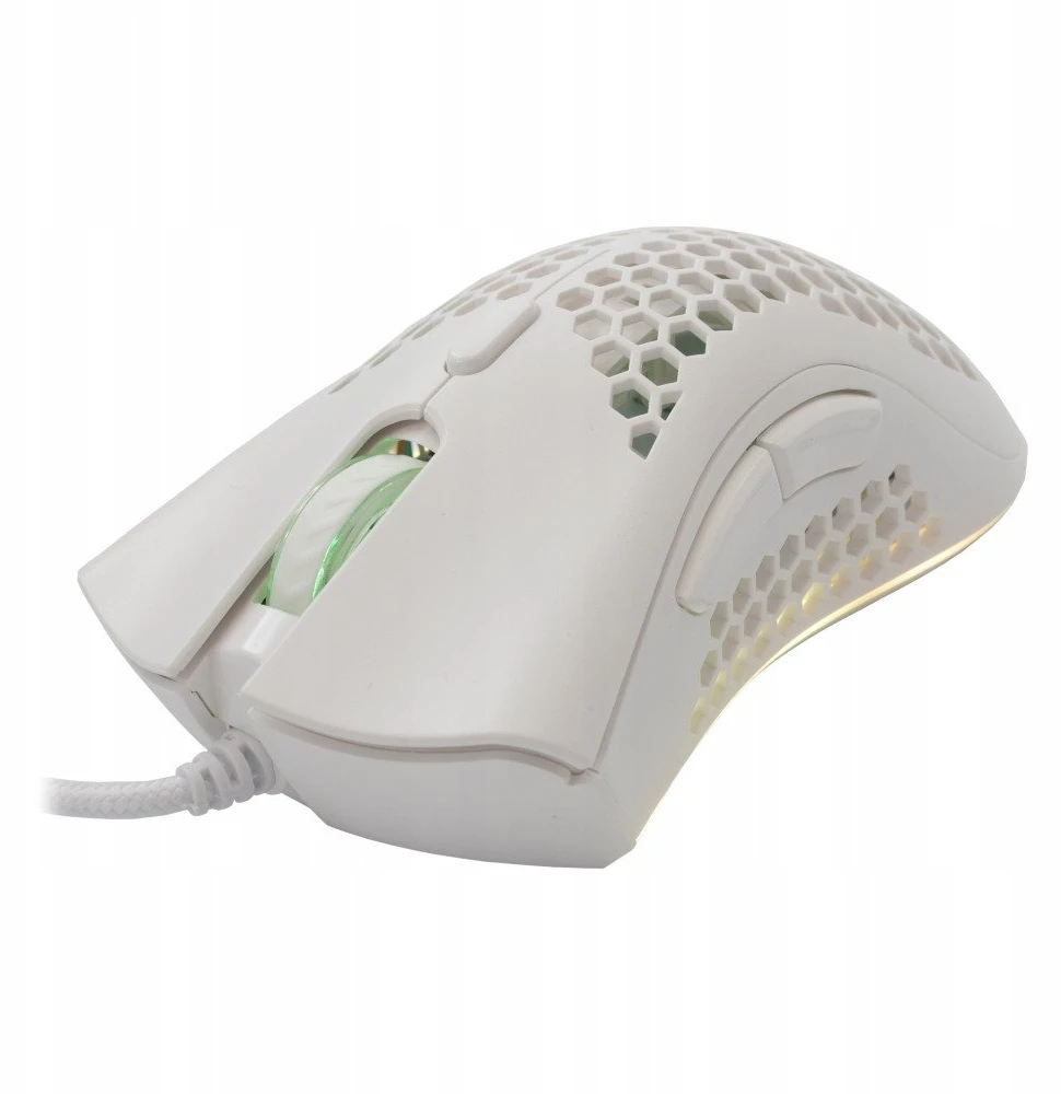 Baracuda žaidimų pelė CORAL, 6D, 12800 dpi, baltos spalvos (BGM-031)