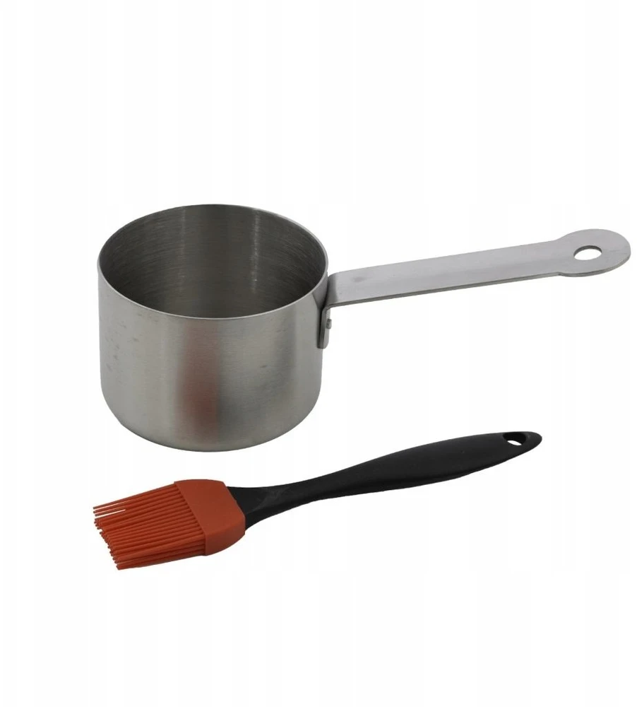 Barbecook nerūdijančio plieno padažų indelis su teptuku, 10.5 x 7.5 x 23 cm