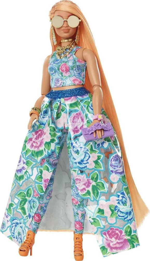 Mattel Žaislas - Barbie Extra Fancy Lėlė Gėlių Suknelė su Kačiuku
