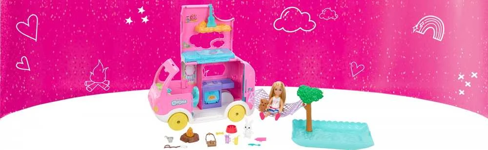 Barbie Barbės kemperis „Chelsea Mini Doll“ + Gyvūnų aksesuarai HNH90 ZA5091