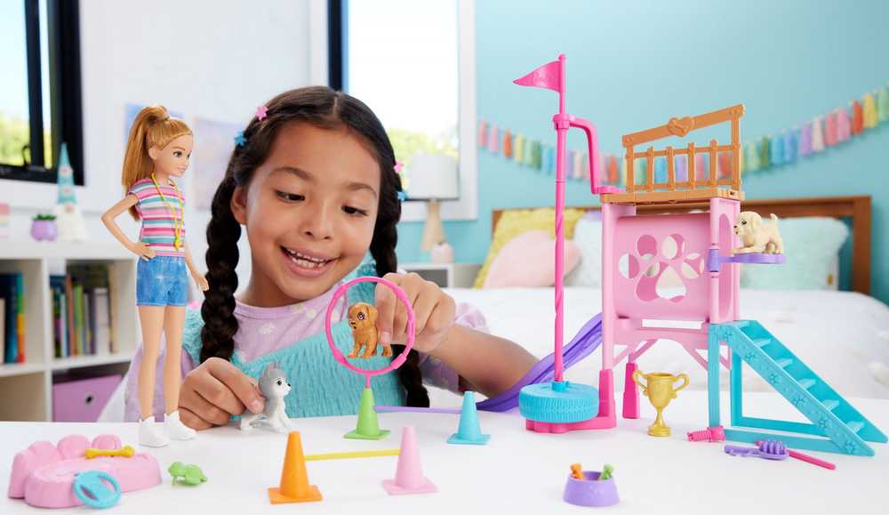 Lėlė Barbie and Stacie Puppy Obstacle Course HRM10 Mattel