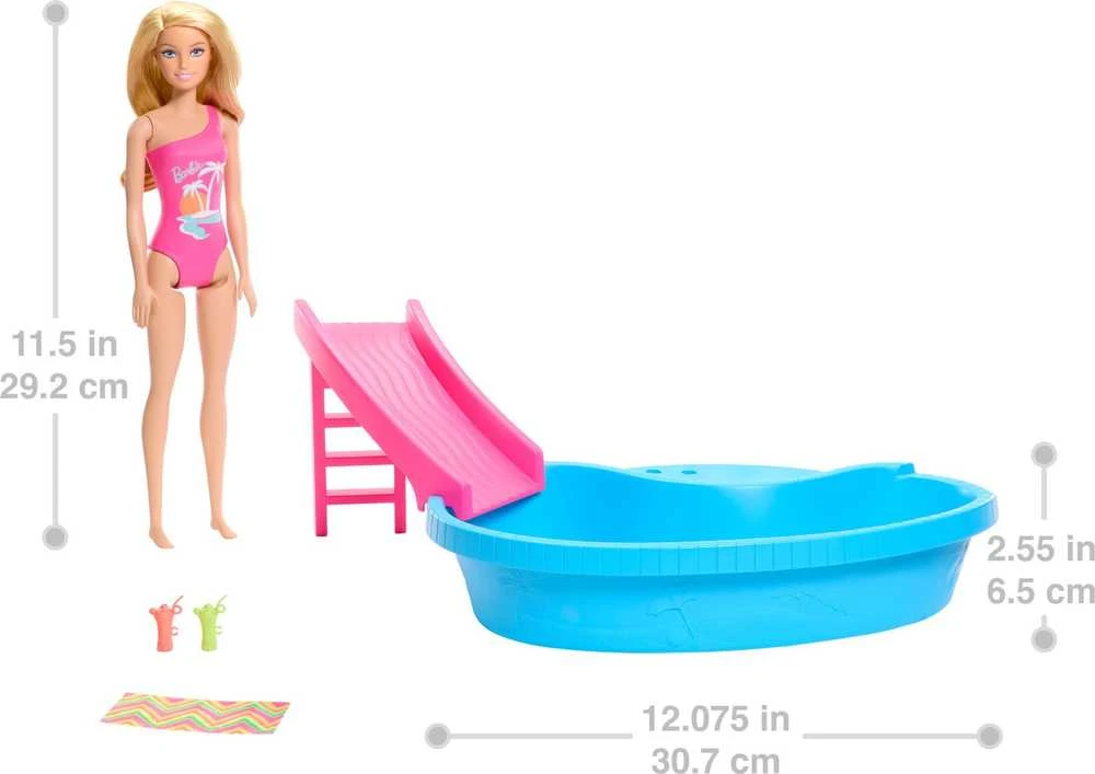 Mattel BARBIE lėlės ir baseino pramogų rinkinys (HRJ74)