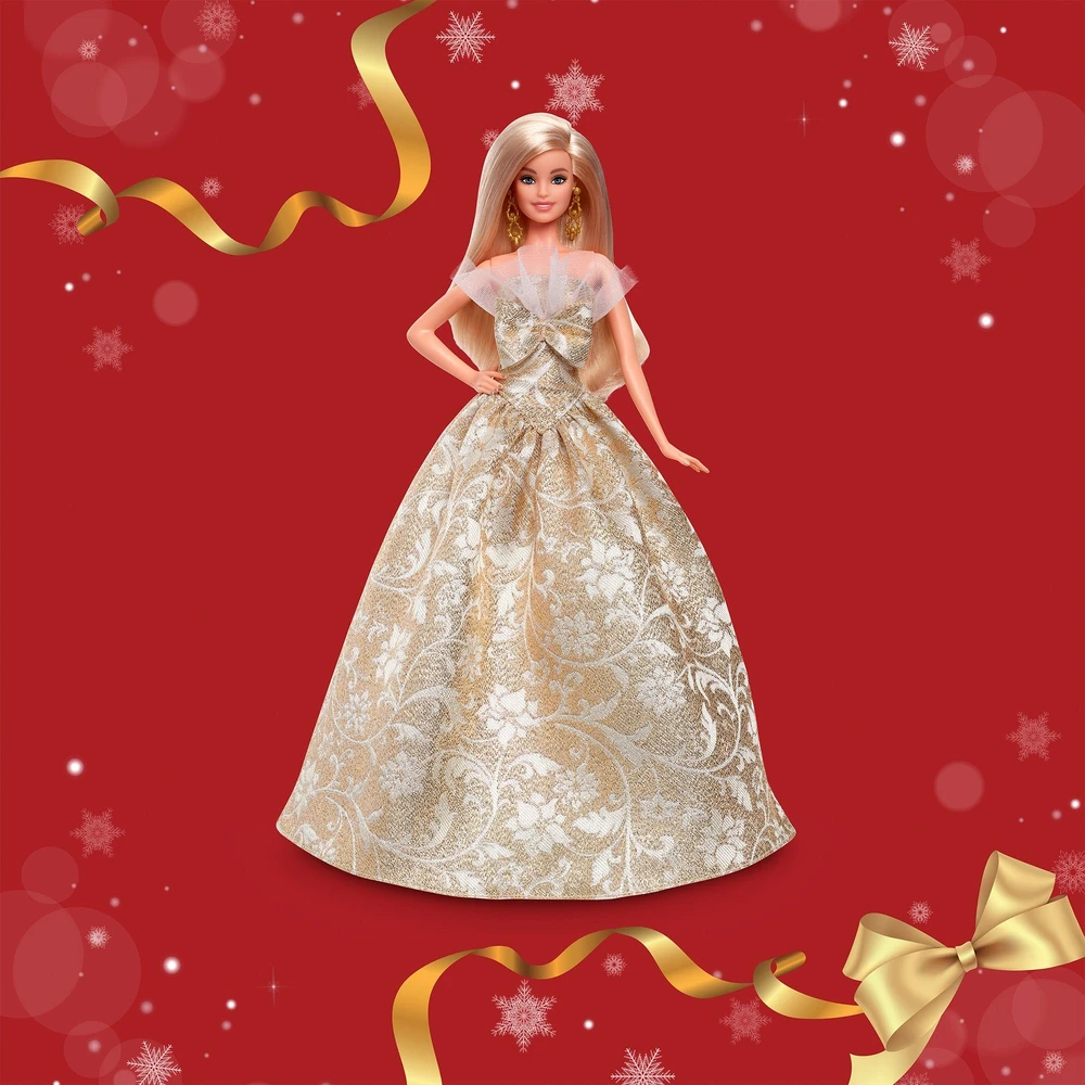 Mattel BARBIE HOLIDAY kolekcinė šviesiaplaukė lėlė (JBH95)