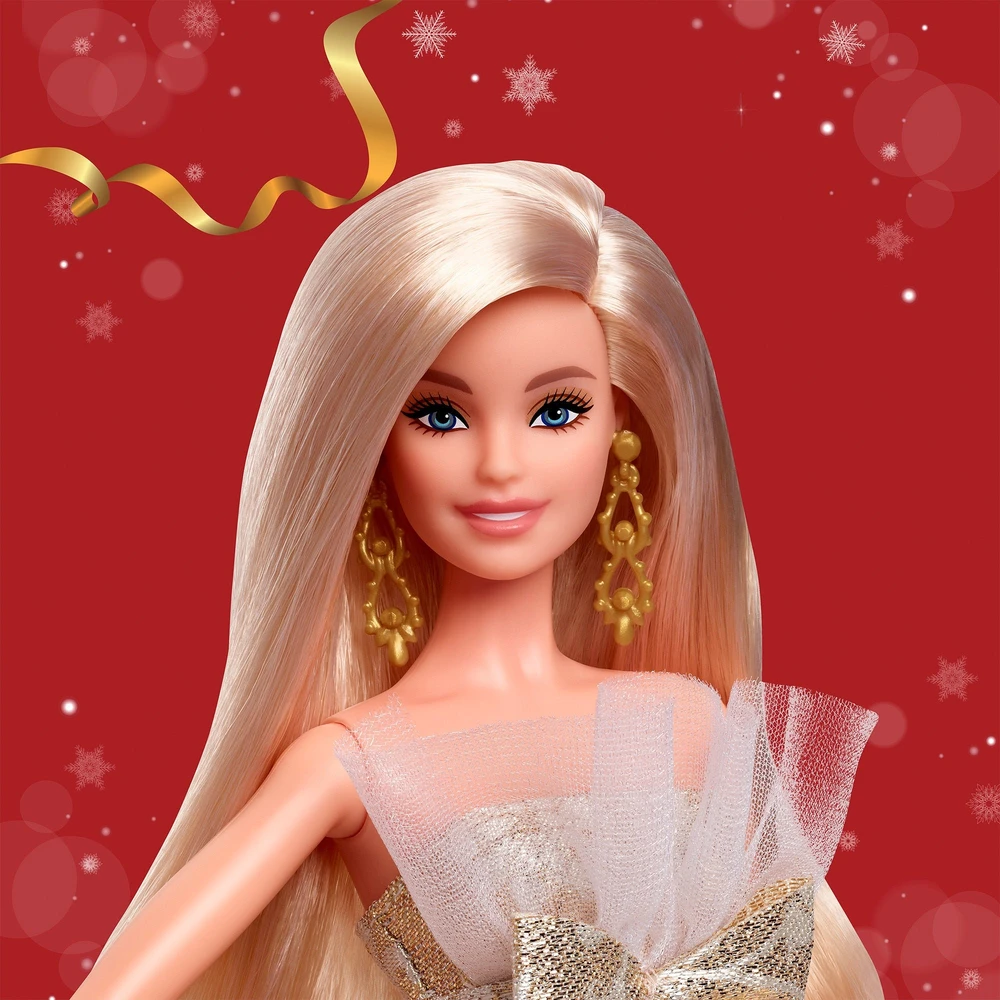 Mattel BARBIE HOLIDAY kolekcinė šviesiaplaukė lėlė (JBH95)