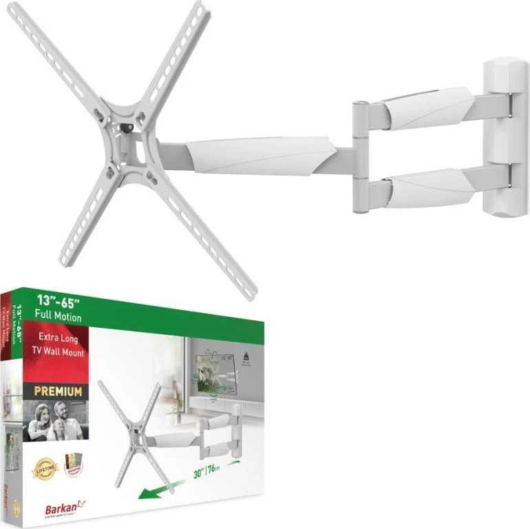 Laikiklis BARKAN BM343XLW 13-65" TV, 4 lankstų, sieninis, prailgintas, baltas