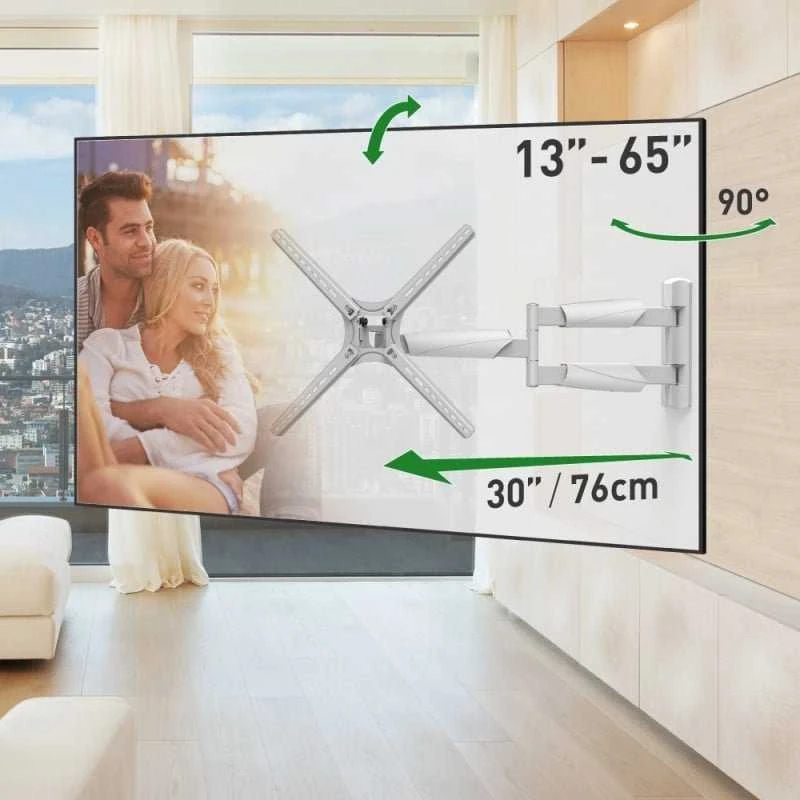 Laikiklis BARKAN BM343XLW 13-65" TV, 4 lankstų, sieninis, prailgintas, baltas