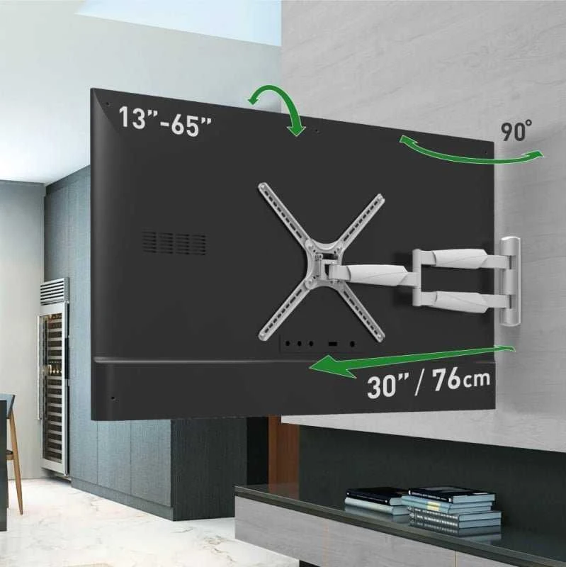Laikiklis BARKAN BM343XLW 13-65" TV, 4 lankstų, sieninis, prailgintas, baltas