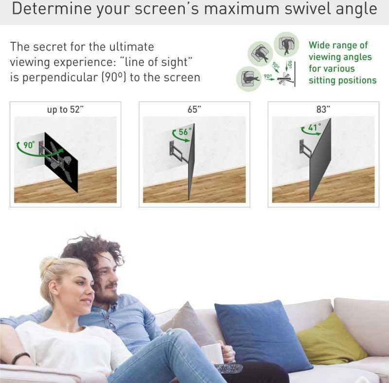 Laikiklis BARKAN 3400L.B 65" lygiam/lenktam TV, 4 lankstų, sieninis, juodas