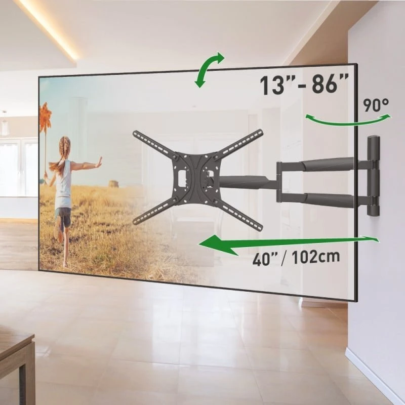 Laikiklis BARKAN BM443XL 13"-83" TV, 4 lankstų, sieninis, juodas, labai ilgas
