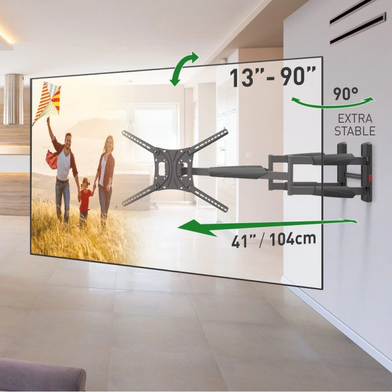 Laikiklis BARKAN BM466XP 13-65" TV, 4 lankstų, sieninis, prailgintas, juodas
