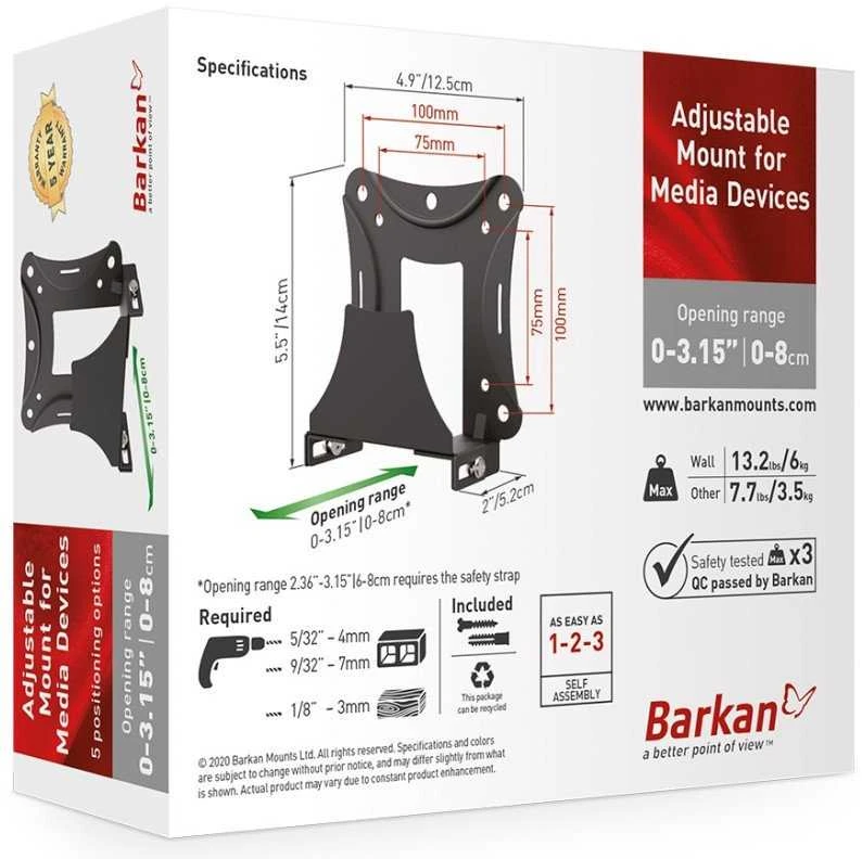 Barkan BM80 Laikiklis ścienny VESA įrenginiams multimedialnych Smart TV Box