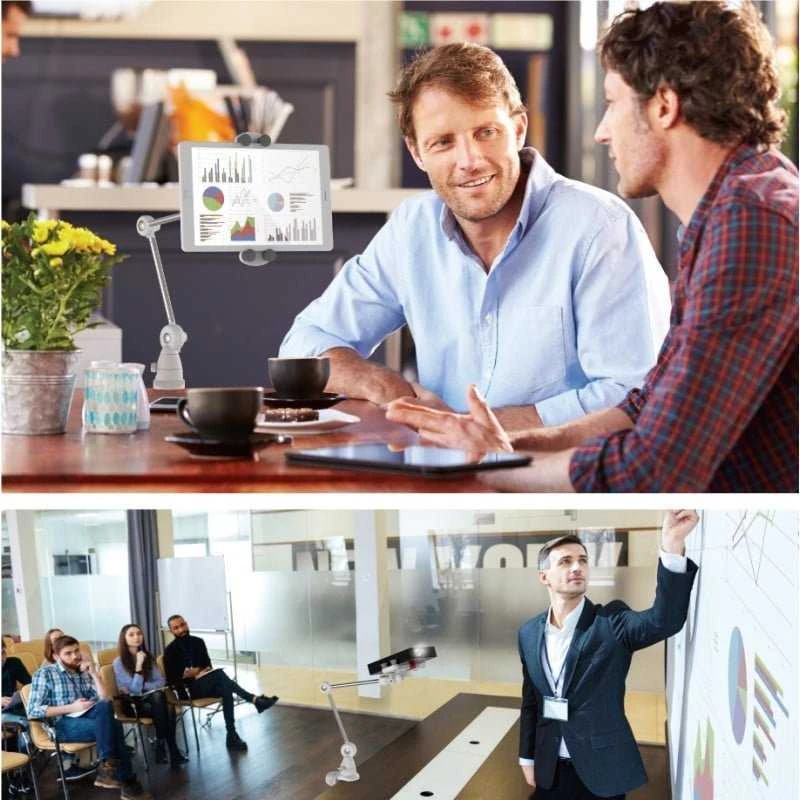 Laikiklis Barkan Portable, Foldable-Arm, Multi-Position Išmanusis telefonas & Planšetė Mount T580 Other, Full motion, 4-12 ", Baltas