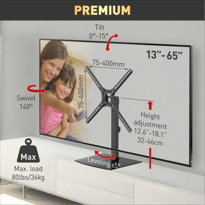 Laikiklis Barkan Floor stendas, Full motion, 29-58", Juodas