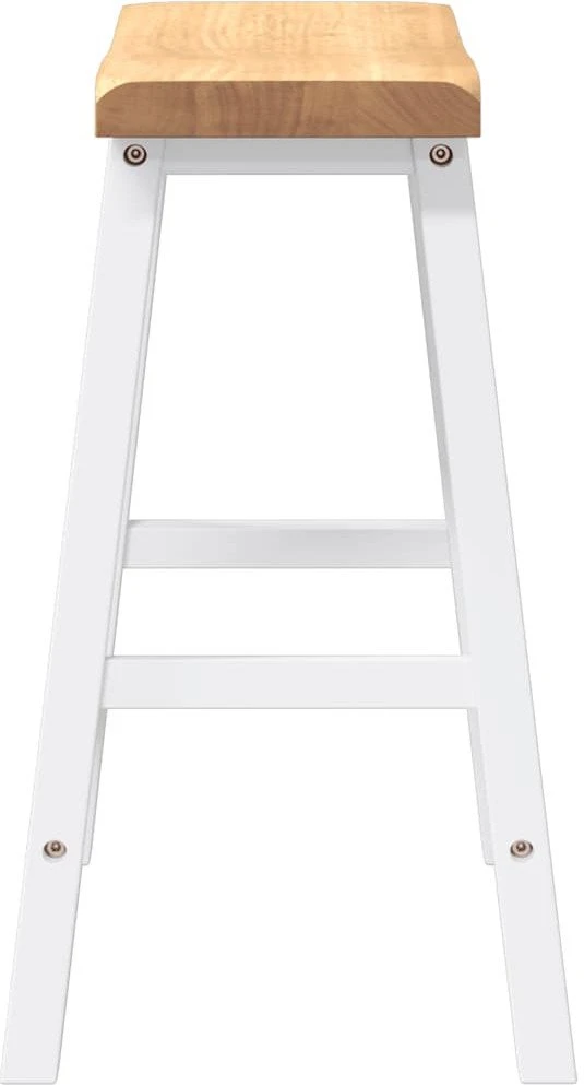 Baro kėdės, 2 vnt., baltos, masyvi mediena, guma