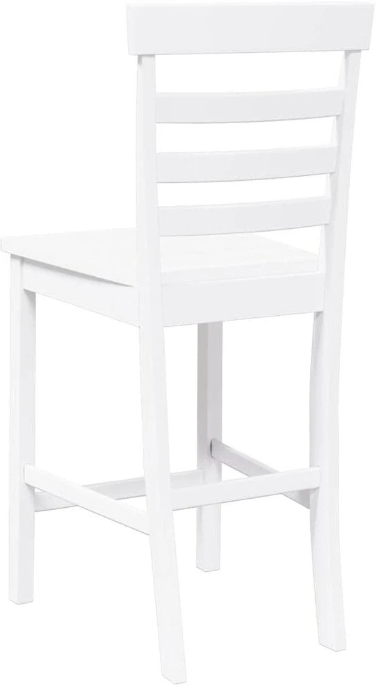 Baro kėdės, 2 vnt., baltos, masyvi mediena, guma