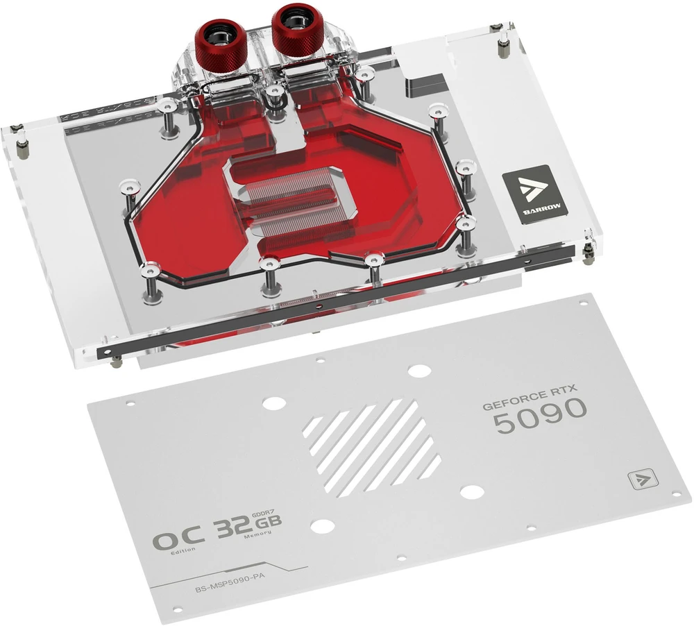 Barrow MSI Suprim 5090 GPU Vanduo Block – Baltas