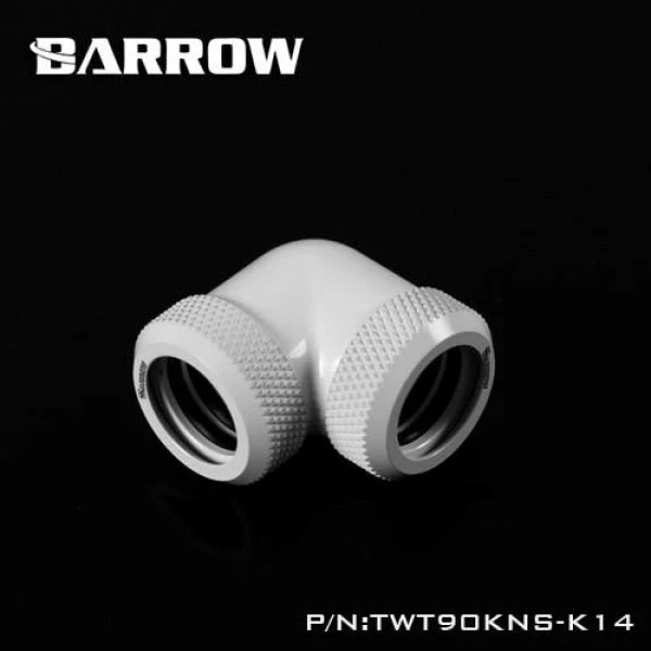 Barrow 90 laipsnių kampo balta jungtis 14mm vamzdžiams