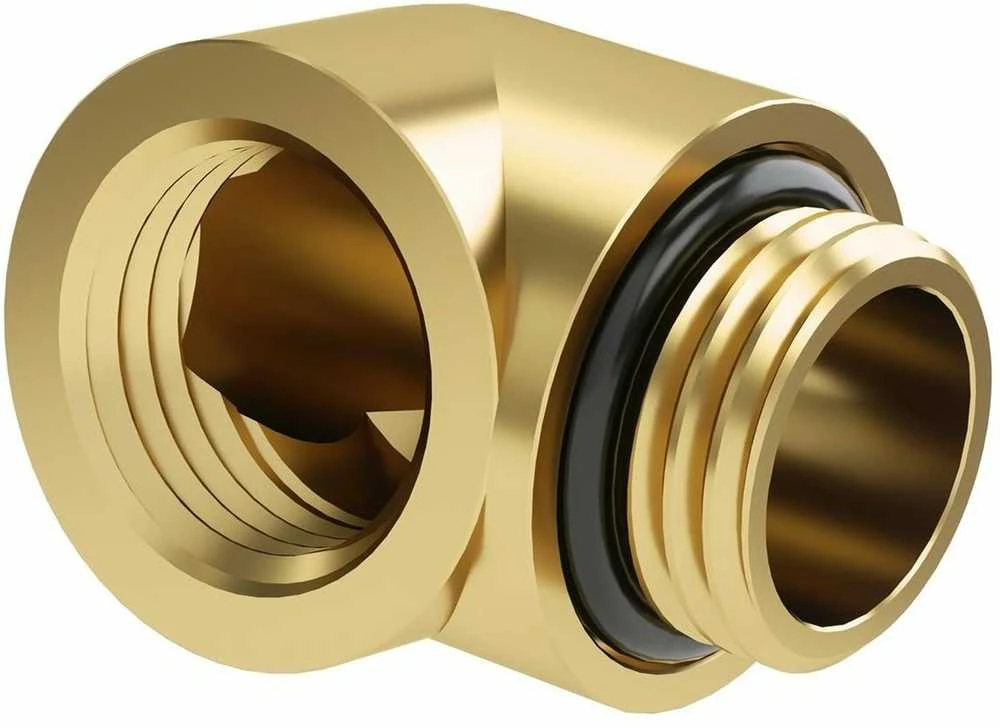 „Barrow Dazzle“ adapteris, 90 laipsnių, G1/4 colio kištukas į G1/4 colio kištuką, auksinis