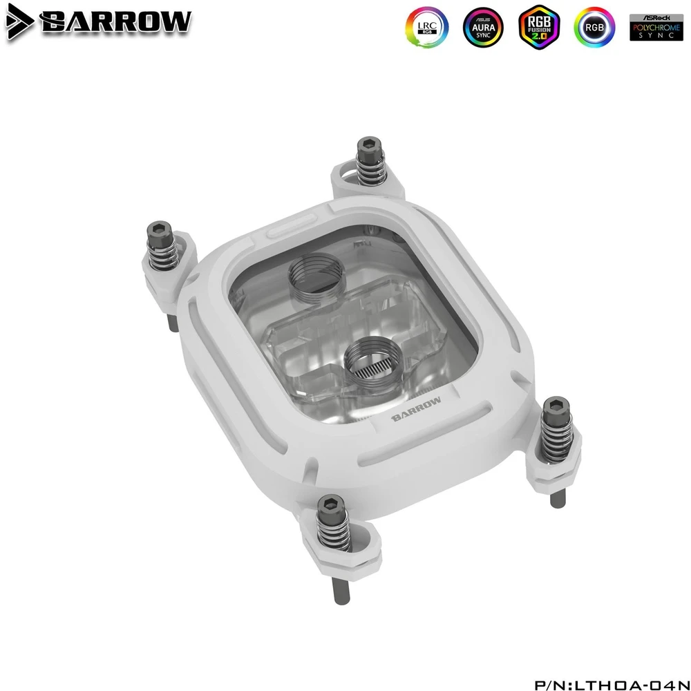 Barrow Kepler Series CPU Vanduo Block, Intel LGA 115X/1700/X99/X299 – Baltas