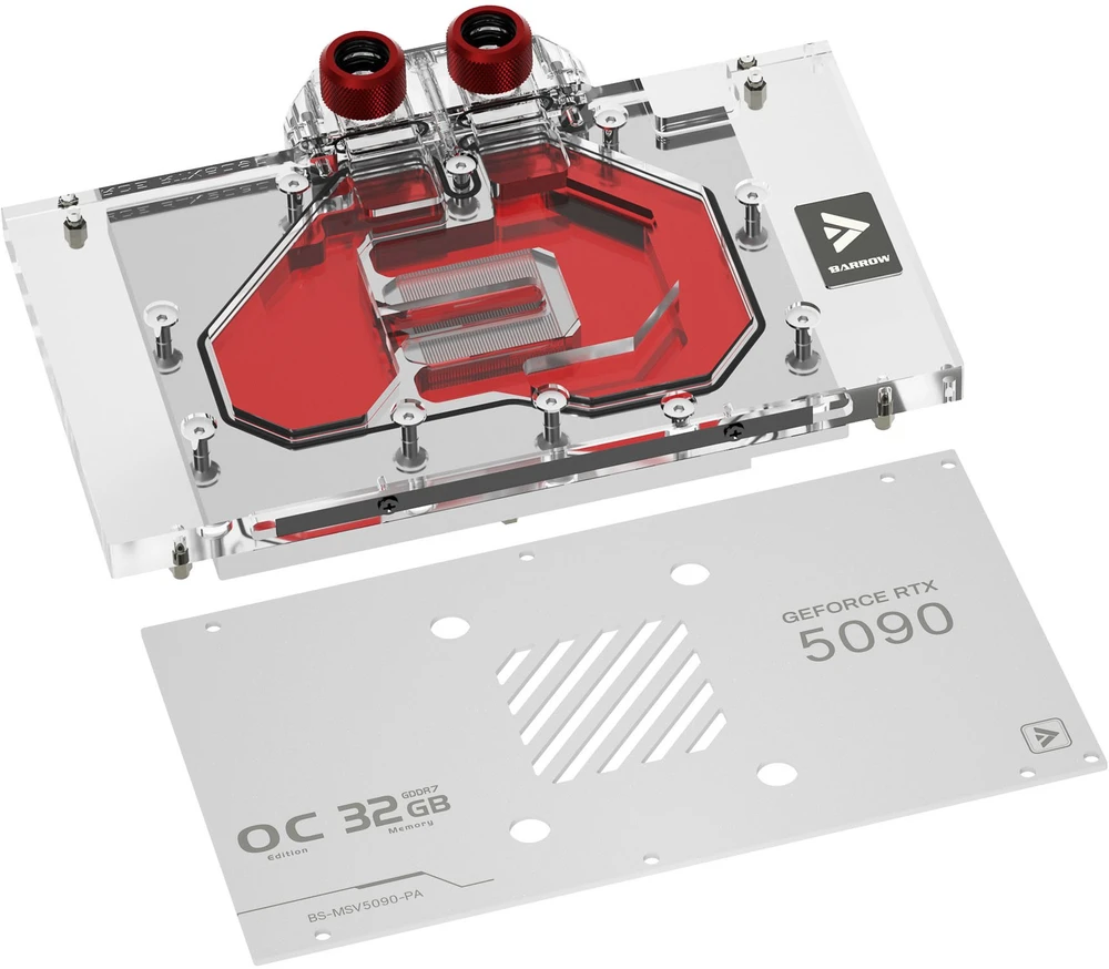 Barrow MSI Ventus 5090 GPU Vanduo Block – Baltas