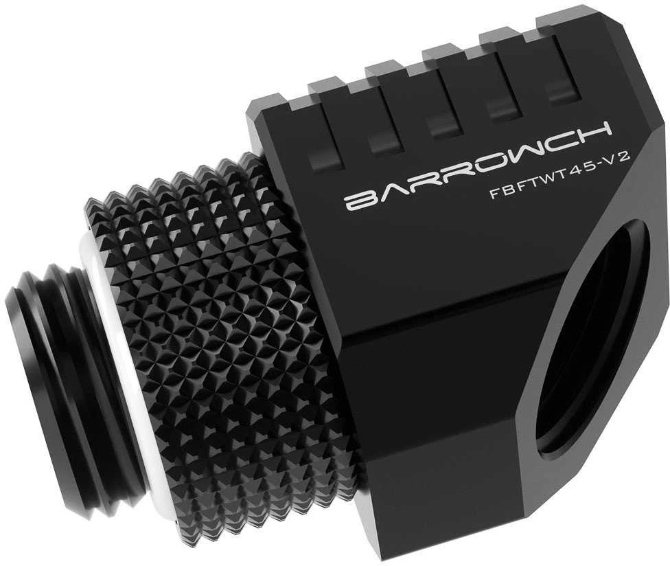 Barrow 45 laipsnių kampinis adapteris G1/4, juodas