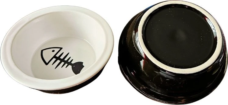 Barry King 2 dubenėliai CERAMICZNE+METALOWY stovas DLA KOTA 12cm