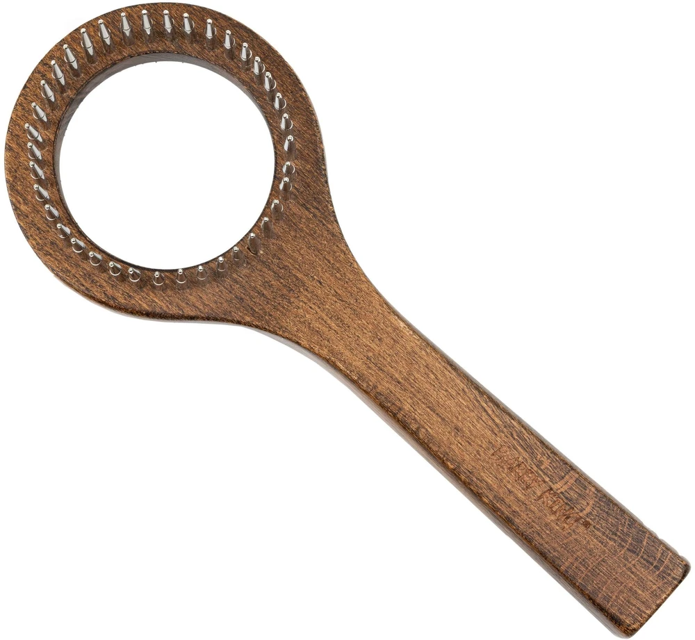 Barry King Išskirtinės dvipusės žiedinės šukos su šepečiu, gyvūnams, buko mediena, plienas, sintetiniai šereliai, matmenys 8,1 x 20,6 cm