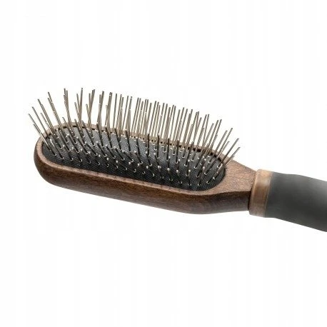 Barry King Išskirtinis šepetys, skirtas gyvūnams, metaliniai smeigtukai, buko mediena, TPR plastikas, matmenys 4,7x23,3 cm