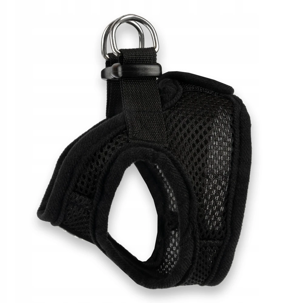 Barry King Juodi šunų petnešos, be spaudimo, XS, krūtinės apimtis 33 cm / krūtinės ilgis 12 cm