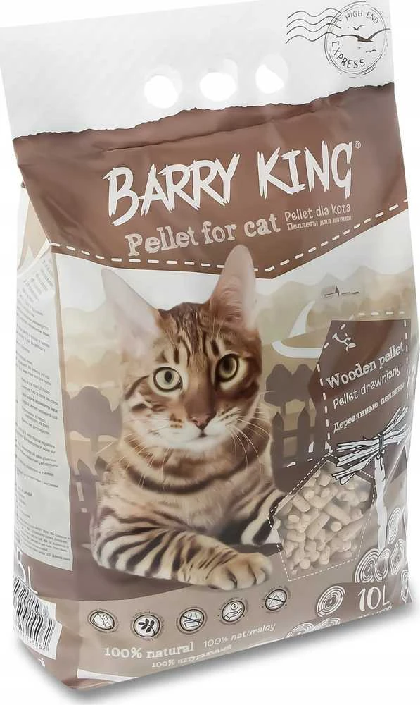 Barry King Kačių kraikas Medinės granulės katėms 10L