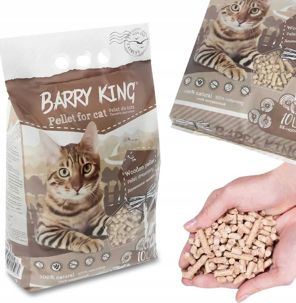 Barry King Kačių kraikas Medinės granulės katėms 10L