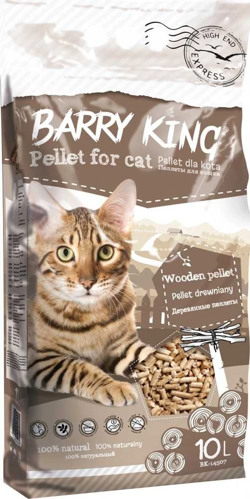 Barry King Kačių kraikas Medinės granulės katėms 10L