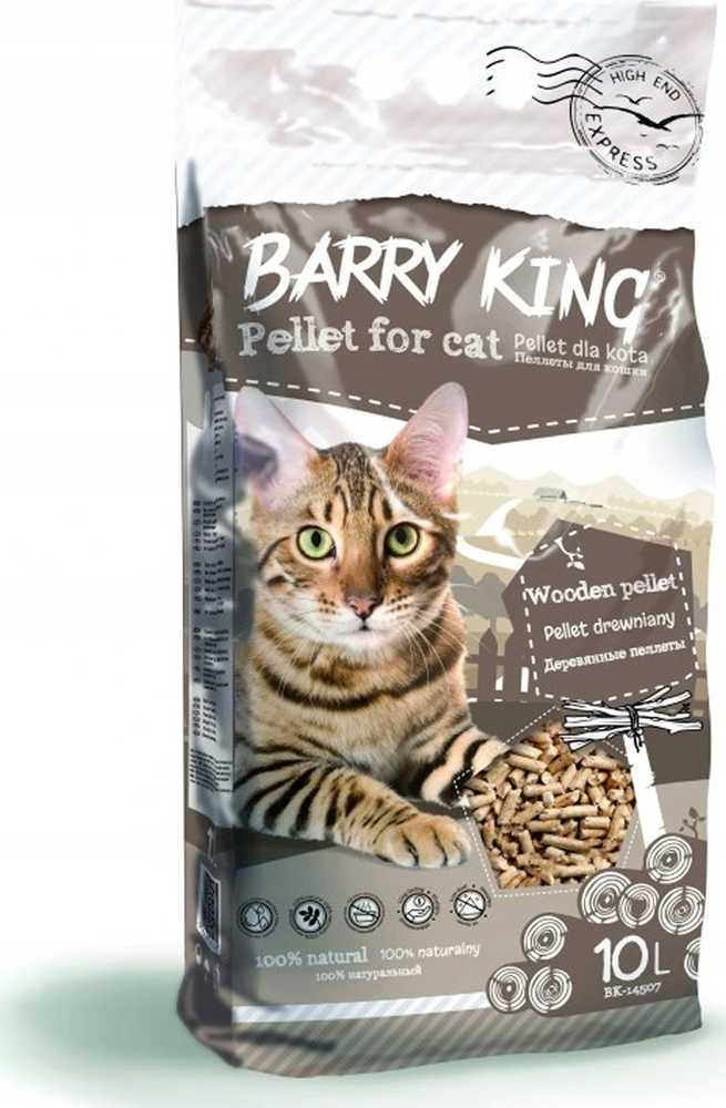 Barry King Kačių kraikas Medinės granulės katėms 10L
