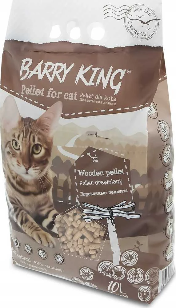 Barry King Kačių kraikas Medinės granulės katėms 10L